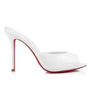 Christian Louboutin Me Dolly 100mm Patent Leather Mules - 38 White
